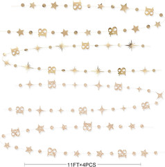 Champagne Gold 18Th Birthday Decorations Number 18 Circle Dot Twinkle Star Garla