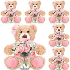 Ferrochef Pink 6 Set Baby Shower Bear Centerpieces for Tables Mason-Style Gla…