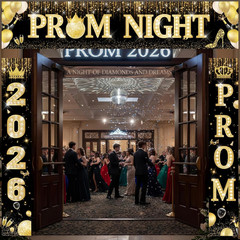 3 Pcs Prom Night Decorations 2026 Graduation Party Supplies Gold Glitter Prom Se