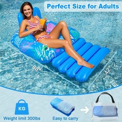 Inflatable Pool Lounger Float Heavy Duty Pool Floats for Adults with Innovati…
