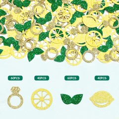 200 PCS Glitter Lemon Table Confetti Main Squeeze Bridal Shower Party Decor