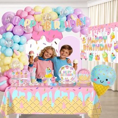 Ice Cream Birthday Party Decorations Set