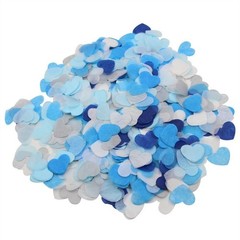 Blue Silver Tissue Paper Heart Confetti Wedding Engagement Bridal Shower Deco…