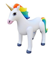 Jet Creations Inflatable Standing Rainbow Unicorn, 40″ Long Party Decoration NEW