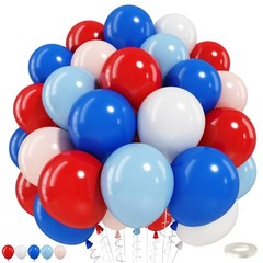 Red White and Blue Balloons 60pcs, 4th of July Patriotic Balloons Red Dark Li…