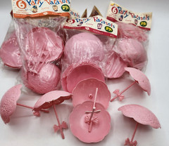 BRIDAL Baby SHOWER Plastic pink Parasol Party Favor Nut Candy Cup decoration