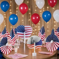 20 Pack Paper Folding Hand Fans,Decoration Stars & Stripes July 4th Patriotic…