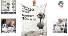 70th Birthday Blanket Compatible with All Seasons Flannel 60×80 Letter Print