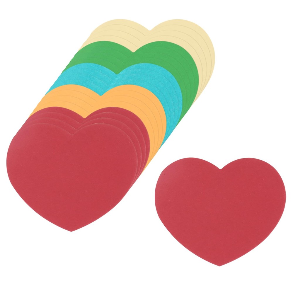 100 Pcs 3.7×3.2 Inch Multicolor Heart-Shape Paper Cutouts for Valentines Day