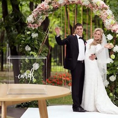 Hooqict Clear Acrylic Wedding Card Box with Slot 10 x 10 x 5.5 inch,