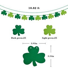 St Patricks Day Decorations 5 Pack Shamrock Clover Felt Banner Garland