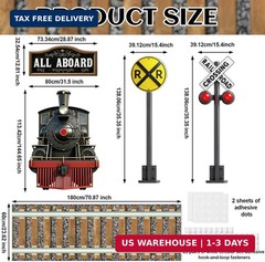 Train Party Decoration Train Theme Door Banner Backdrop Railroad Track Aisle Run