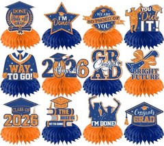 12pcs Graduation Table Decorations,Orange and Blue Graduation Decorations Gra…