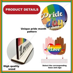 6 Pcs Gay Pride Table Wooden Decorations LGBT Pride Month Party Table Decor L…
