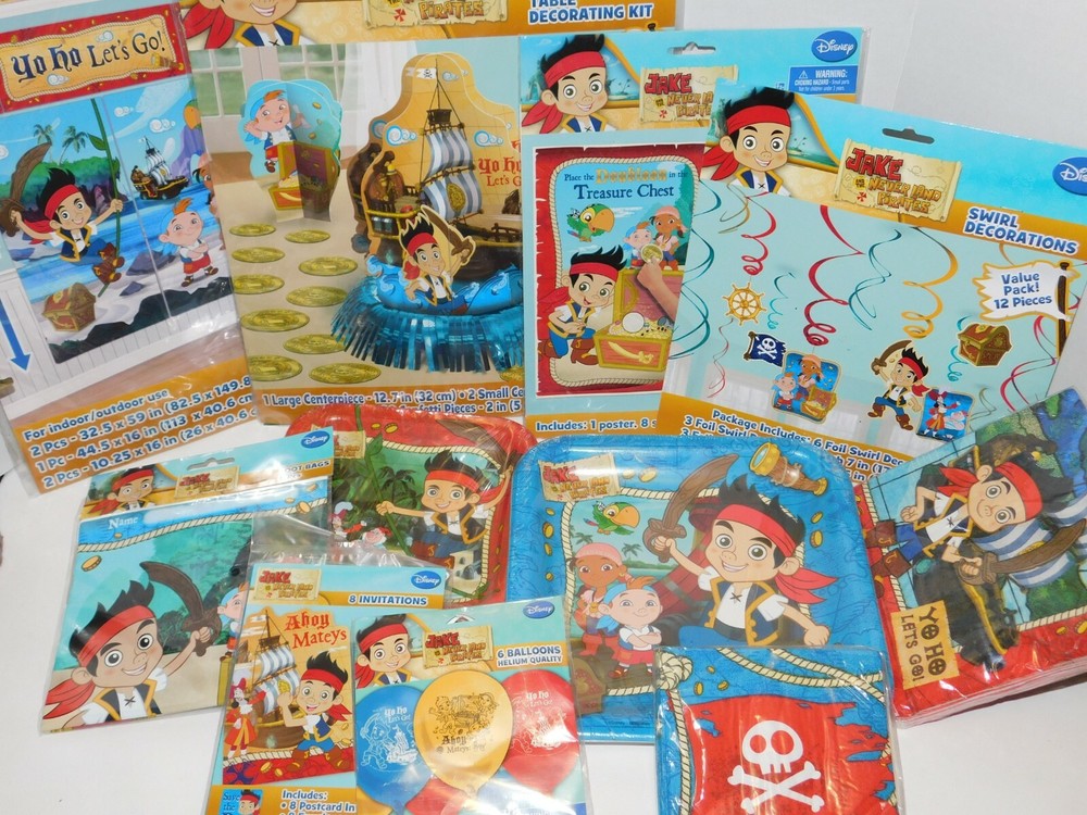 Jake and the Neverland Pirates Birthday Party Plates Decorations Invitations