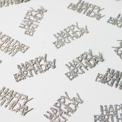 100 PCS Happy Birthday Confetti Silver Table Scatters Disco Music Supplies