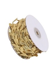 For DIY Craft Ribbon 30m Gold Silver Leaves for Events and Decorations