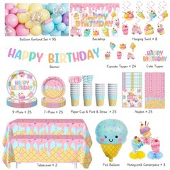 Ice Cream Birthday Party Decorations Set