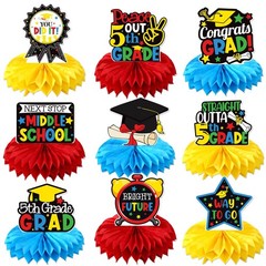 9 PCS 5th Grade Graduation Honeycomb Centerpieces Party Decorations 2025