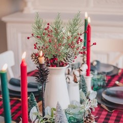 Alpurple 25 PCS Artificial Pine Branches-13.7 Inches Fake Greenery 25pcs