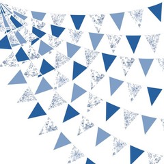 32Ft Blue Floral 5.5in x 7in (each flag), 32.8 Feet total length, Flora