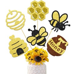 Honey Bee Party Centerpiece Sticks Glitter Bee Birthday Decorations 12PCS Hap…