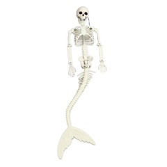 Life Size Skeleton Mermaid Halloween Outdoor Decorations Movable Posable Joints