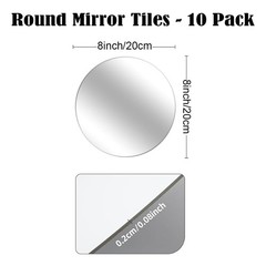 Round Mirror Centerpieces Acrylic Circle Tray Candle Plate 8 Inch 10 PCS
