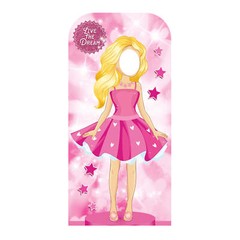 Pink Doll Cardboard Cutout Stand-in Great for Party Photos