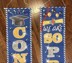 Congrats Grad Banner Set—Brand New. Set of Two 6’ Graduation Banners