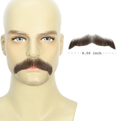 Realistic Human Hair Fake Beard and Mustache for Men Hand Tied Invisible Lace…