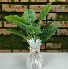 Rikyo 2 Bunches Artificial Bird of Paradise Plants 18″ Permanent Green