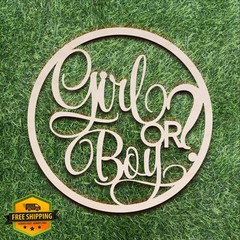 Qualiassu Wooden Gender Reveal Backdrop Sign