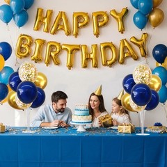 Versatile Navy Blue Gold Balloon Stand Kit – Perfect for Celebrations & Events