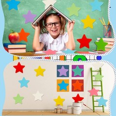 Assorted Color Paper Star CutOut Shapes Accent DieCut Kids Crafts 360 PCS