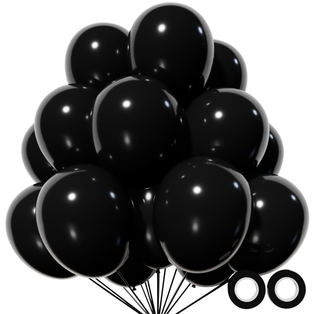 110pcs Black Balloon 12 inch, Black Latex Balloons for Birthday Party Baby Sh…