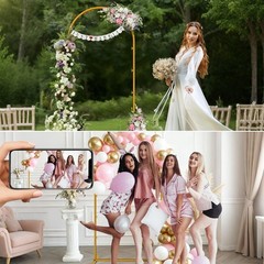 6 FT Wedding Arch Frame Backdrop Stand for Party, Balloon Arch Stand, Wedding
