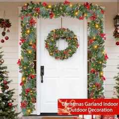 Timer 8 Mode – 9Ft by 10 Inch Prelit Christmas Garland with 50 Warm Lights,Thick