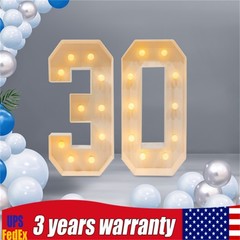 30th Birthday Decorations 3FT Marquee Light up Numbers 30 Birthday Number Lights