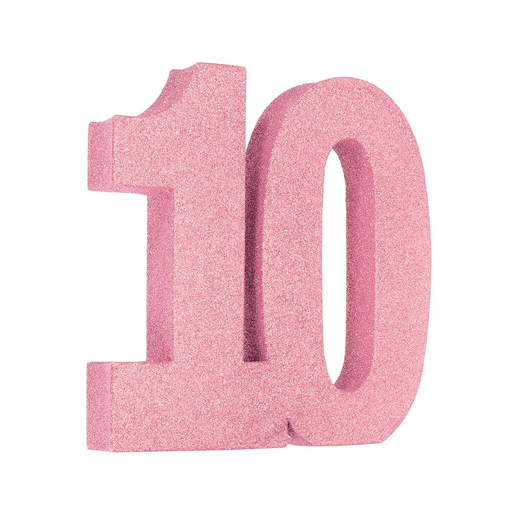 Number 10 7.9″ Glitter Number Birthday Decor, Light Pink(7.9″ L)