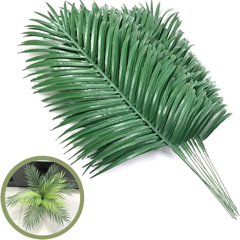 SzJias 12 Pcs Artificial Palm Leaves Branches Plants Tropical Green
