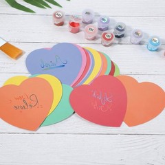 108 PCS 3.5 Inch Heart Cutouts Paper Assorted Color Shape Die Cuts Classroom