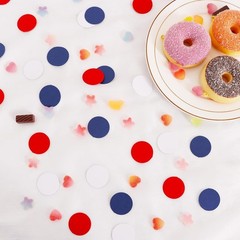 200PCS Red White Blue Glitter Confetti Paper Dots Party Table Decoration Set