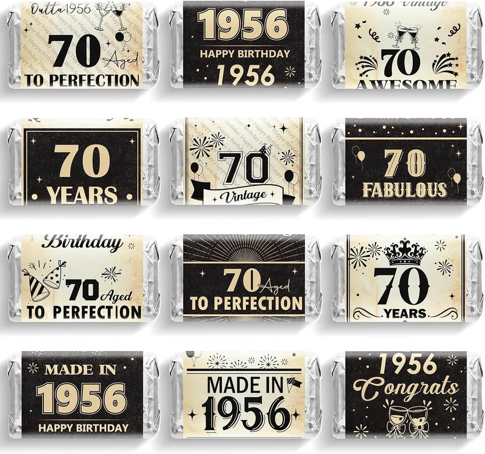 70th Birthday Party Decorations – 100 Pcs Vintage Back in 1956 Gifts Favors Cand