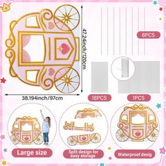 47″ Princess Carriage Cardboard Cutout Stand up Pink Princess Birthday Party …