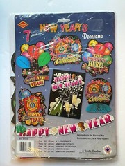 1998 Beistle Co. 7 Piece New Year’s Decorama Centerpiece, Cutouts, Streamer, Etc