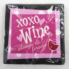 Dinner Napkins XOXO Wine Always & Forever 3 Ply 6.5 x 6.5 Folded Epic 3 Pack