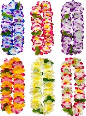 6 Count Thickened Hawaiian Leis, Perfect Luau Party Supplies for Summer Beach…