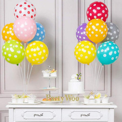 50 PCS Rainbow Polka Dot Balloons Kit – 12 Inch(30.48Cm) Multicolor Polka Dot La