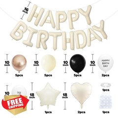 Adorely Black Gold Birthday Banner Decor